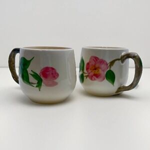 2 Vintage Franciscan Desert Rose Coffee/Tea Cups Made In England‎ Embossed Logo